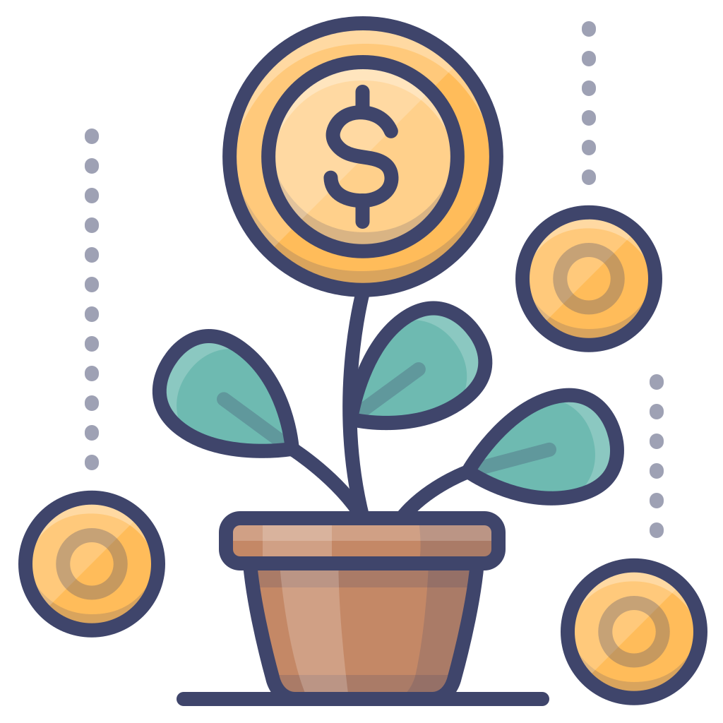 a plant growing money